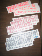 Pocket Bikes 101 custom decals